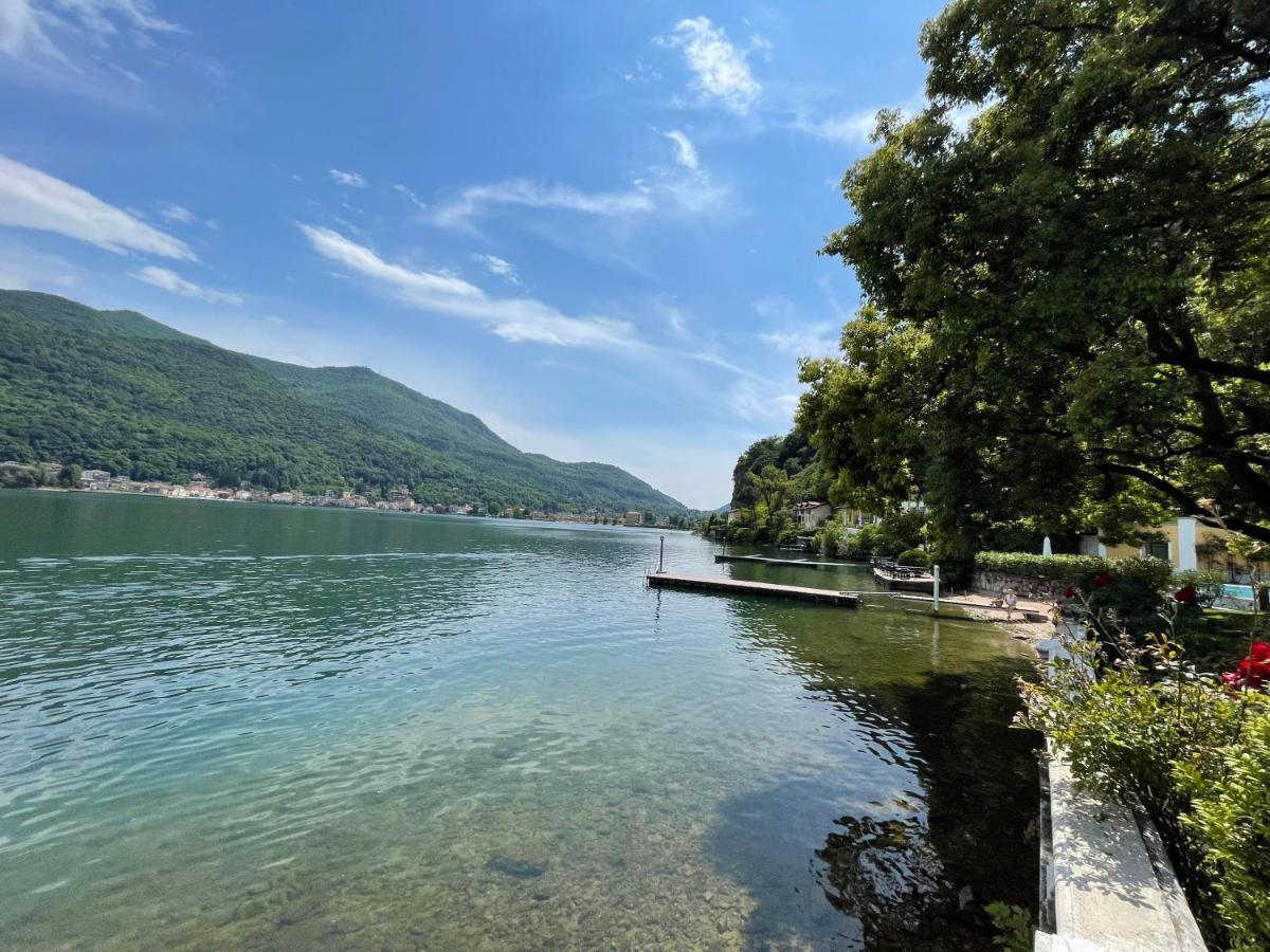 Ville Lago Lugano Porto Ceresio Exterior foto